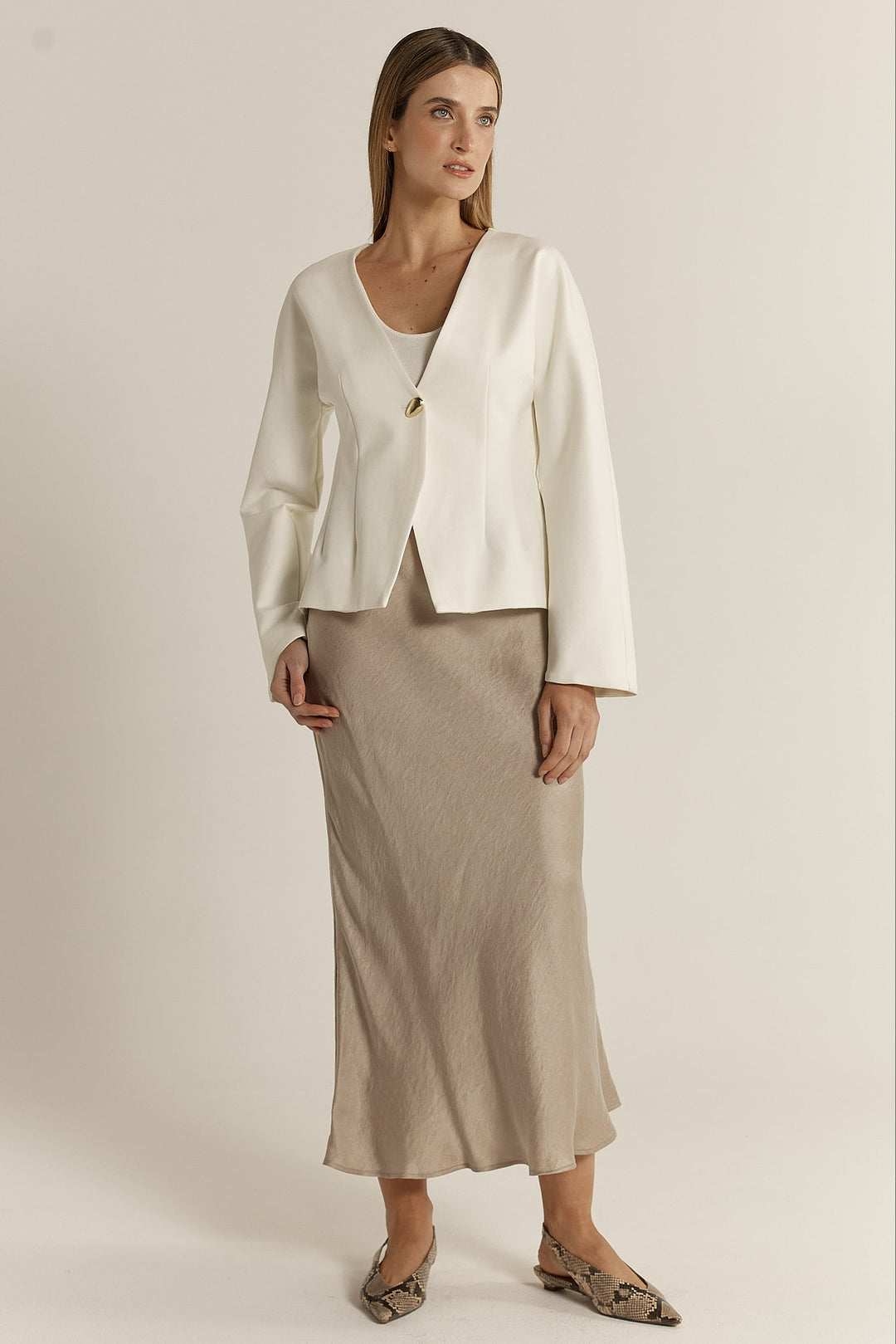 Fate & Becker Cream Pia Ponte Jacket