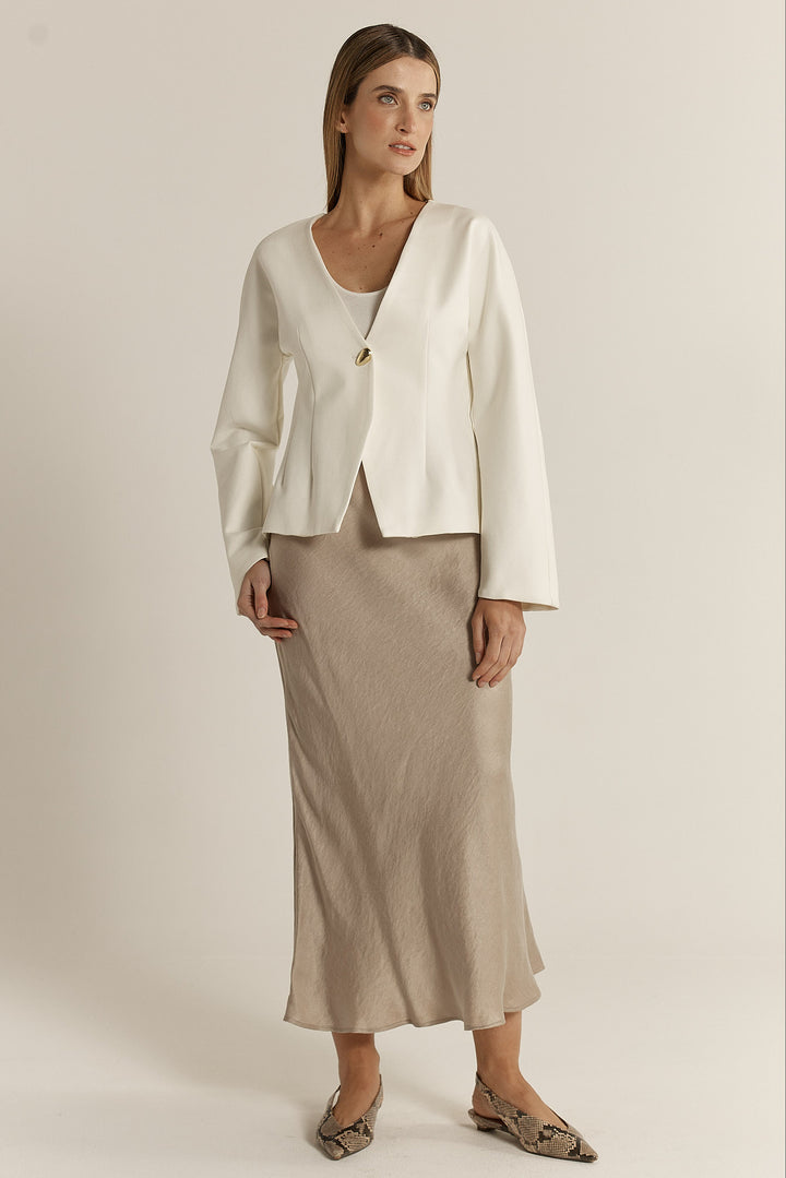 Fate & Becker Cream Pia Ponte Jacket