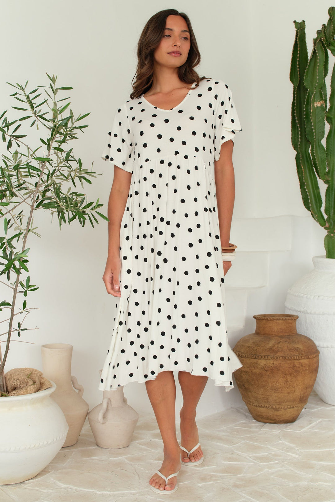 Betty Basics Black & White Polka Dot Donna Dress