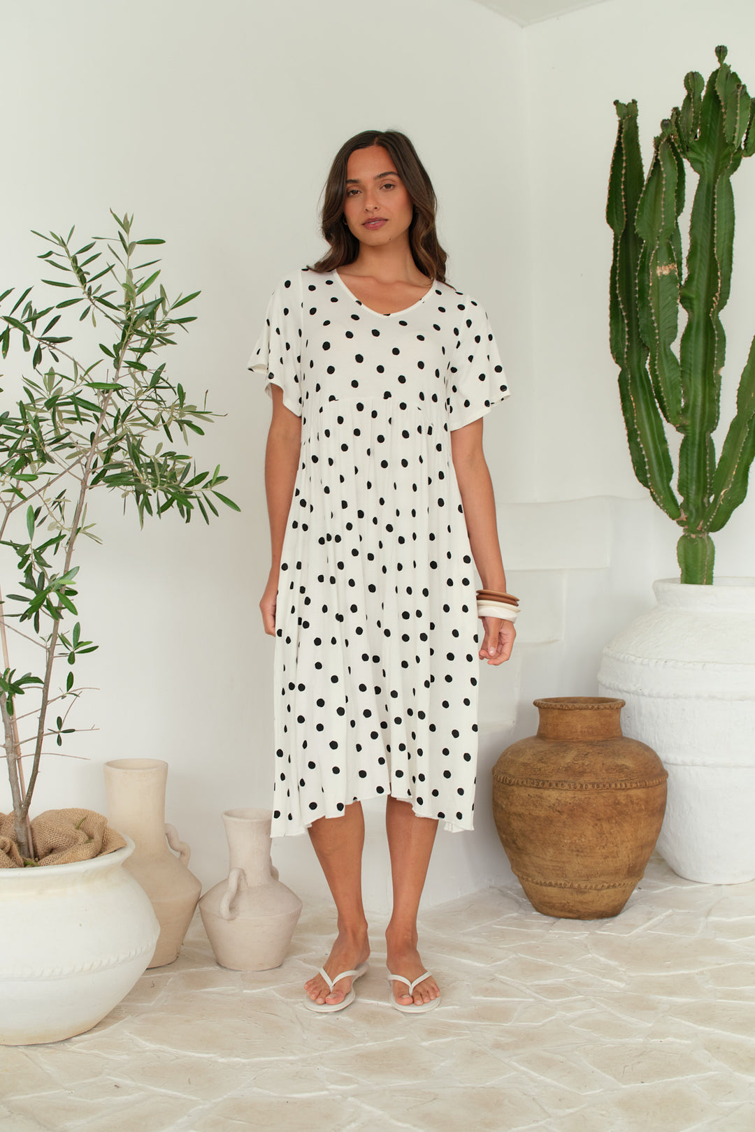 Betty Basics Black & White Polka Dot Donna Dress