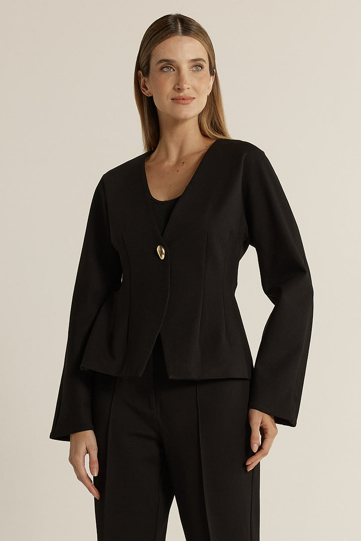 Fate & Becker Black Pia Ponte Jacket
