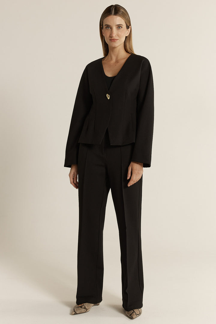 Fate & Becker Black Pia Ponte Jacket