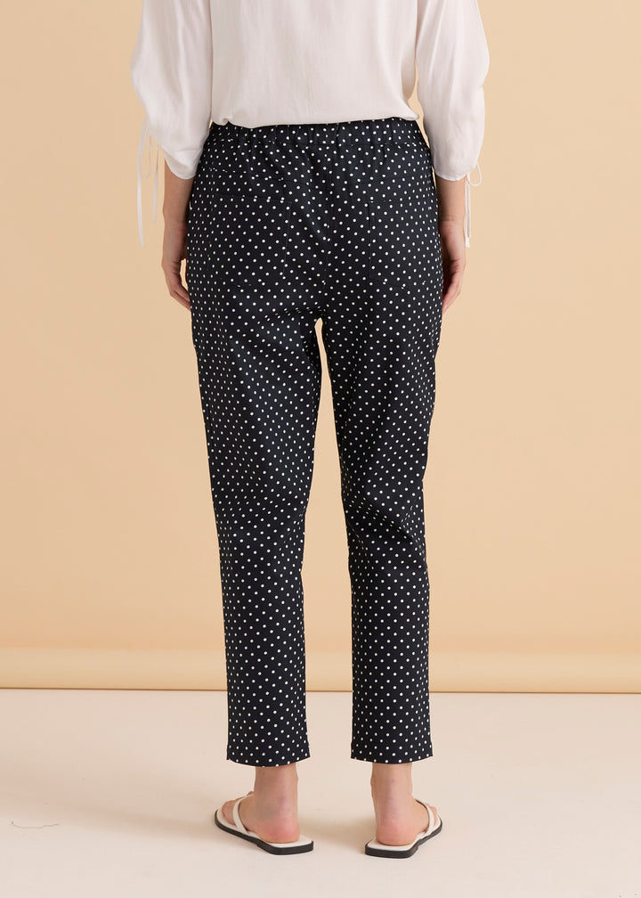 Betty Basics Navy & Polka Dot Kenzie Jogger