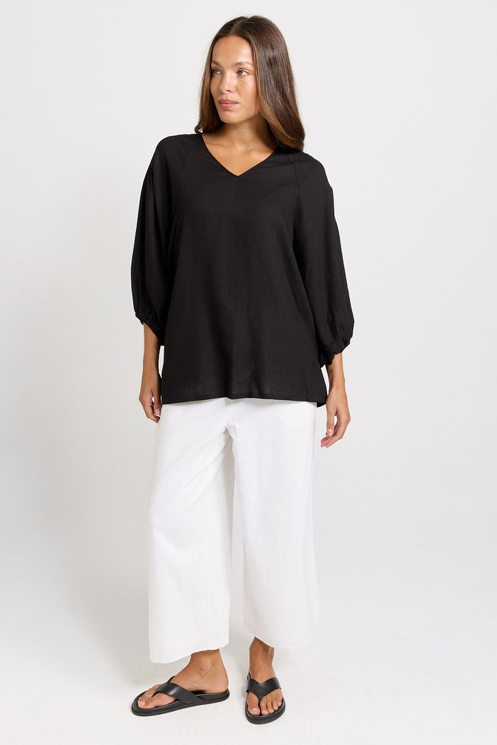 Betty Basics Black Bella Blouse