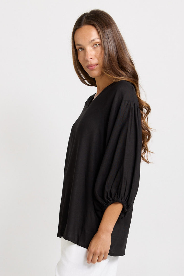 Betty Basics Black Bella Blouse
