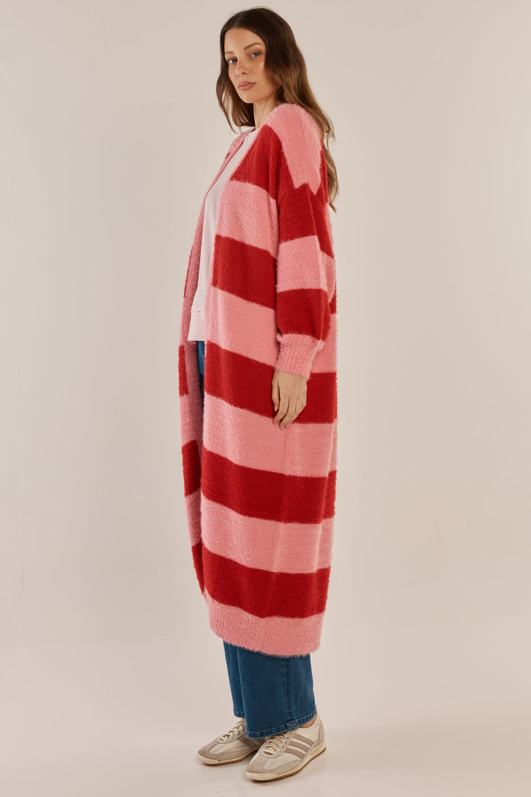 Betty Basics Pink & Red Franc Cardigan