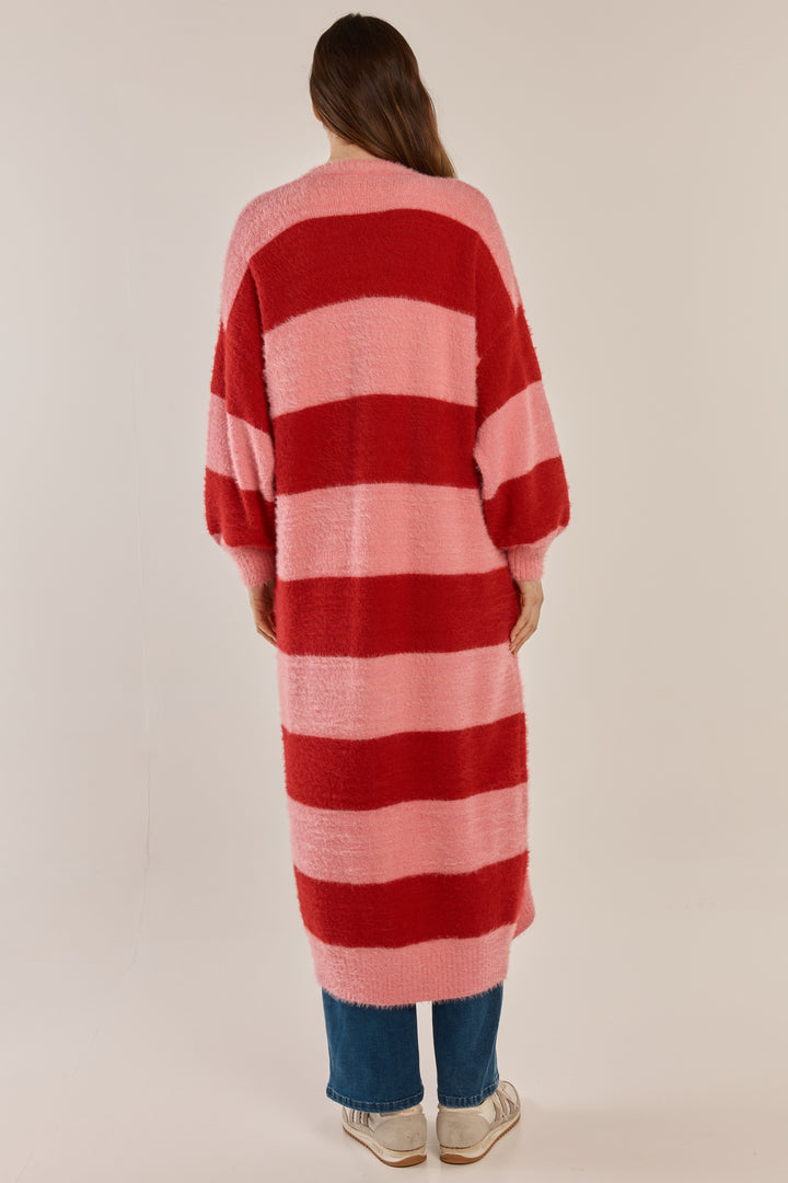 Betty Basics Pink & Red Franc Cardigan