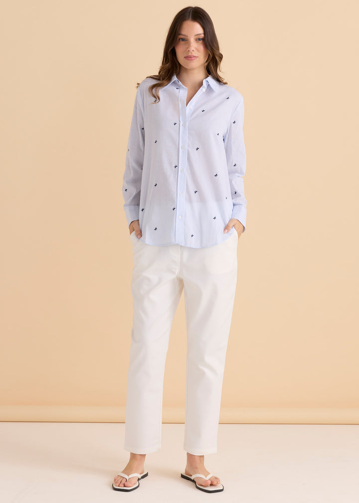 Betty Basics Blue Bow Reid Shirt