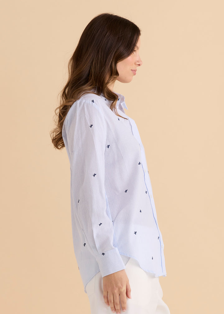 Betty Basics Blue Bow Reid Shirt