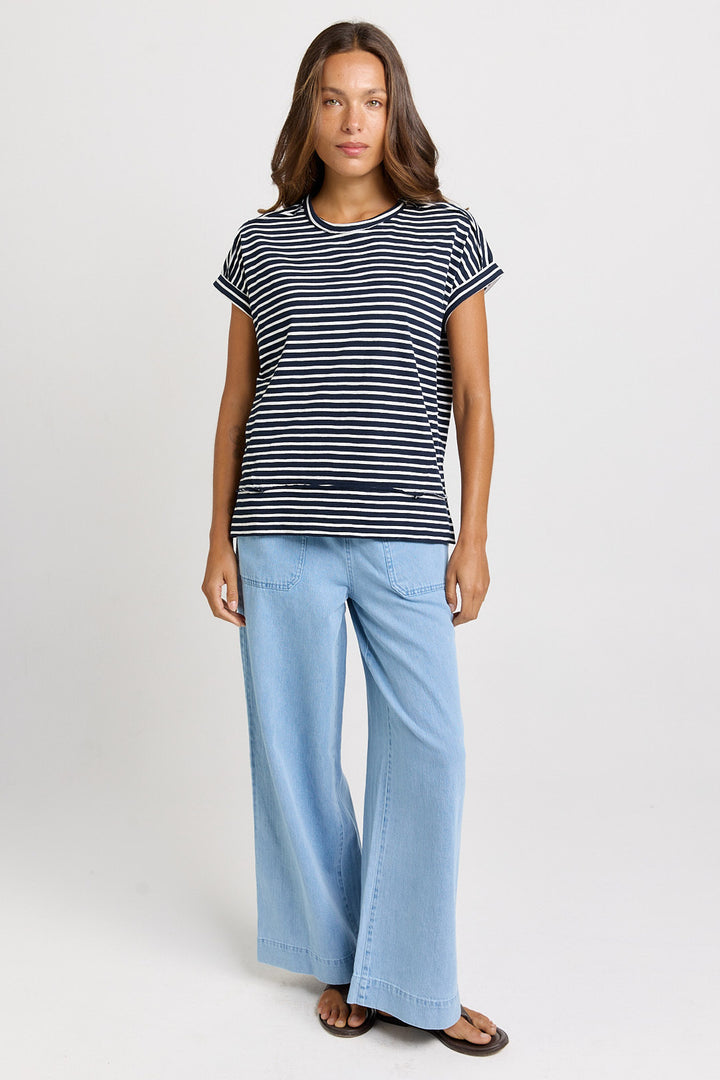 Betty Basics Navy Stripe Shirley Tee