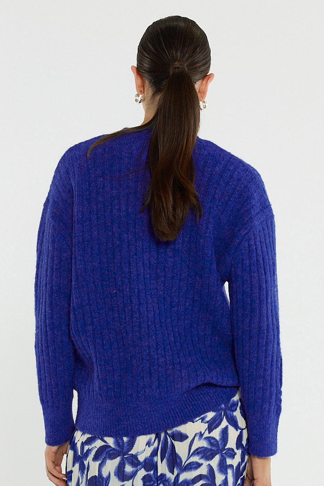 Sass Cobalt Kira Cable Knit
