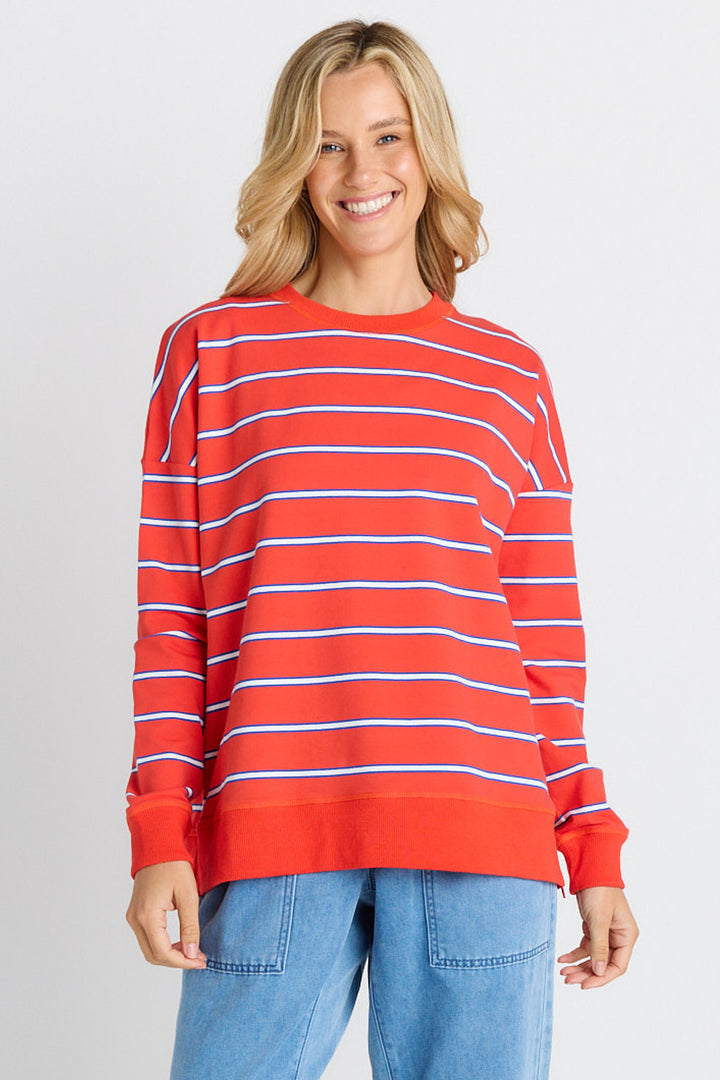 Betty Basics Red Stripe Ziggy Sweatshirt