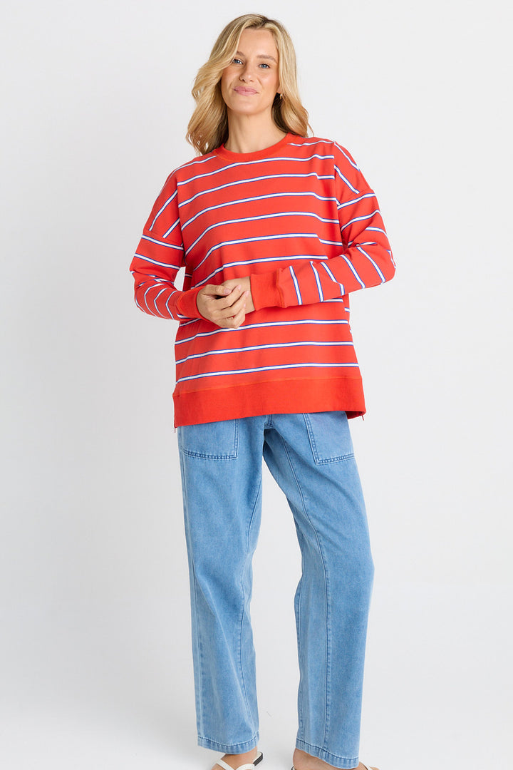 Betty Basics Red Stripe Ziggy Sweatshirt