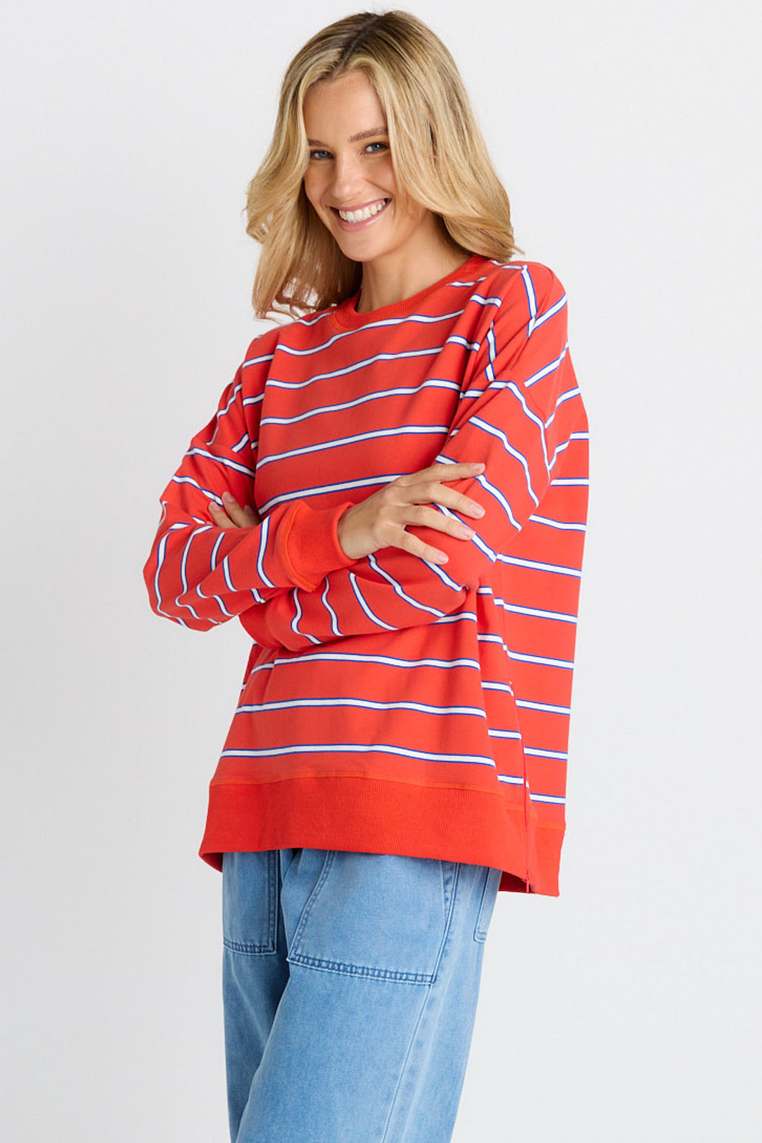 Betty Basics Red Stripe Ziggy Sweatshirt