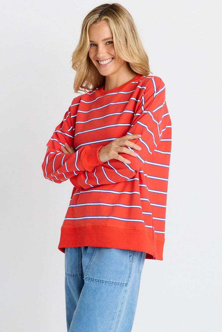 Betty Basics Red Stripe Ziggy Sweatshirt