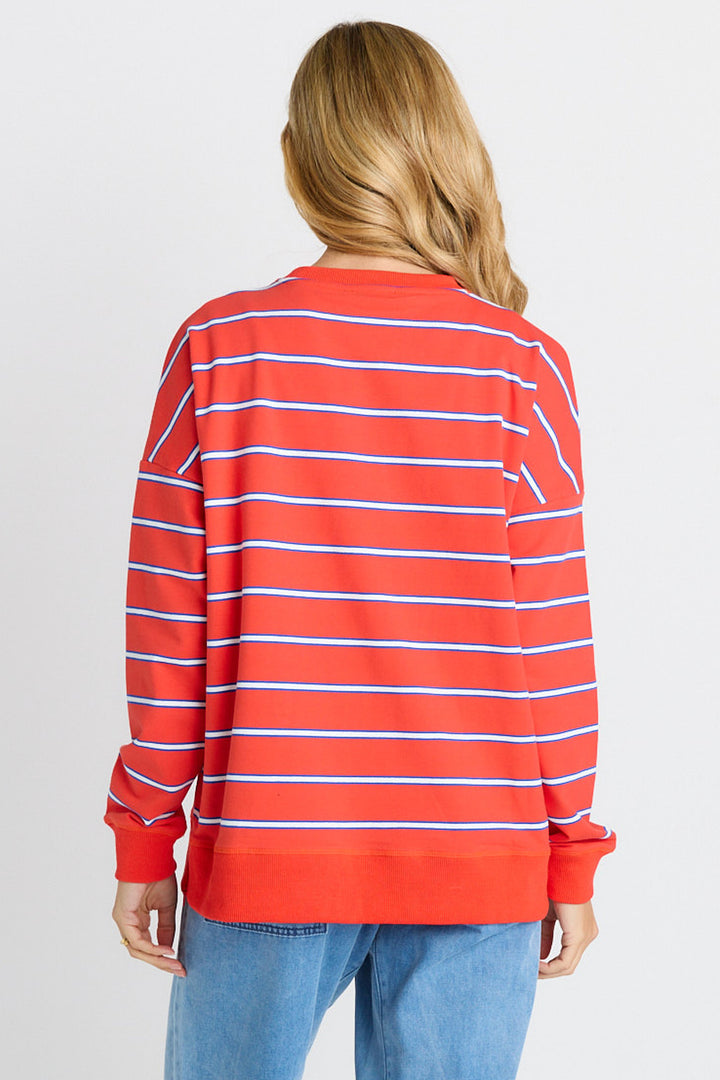 Betty Basics Red Stripe Ziggy Sweatshirt