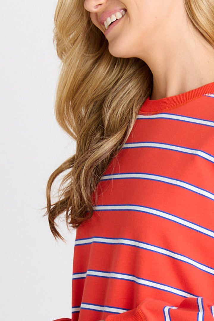 Betty Basics Red Stripe Ziggy Sweatshirt