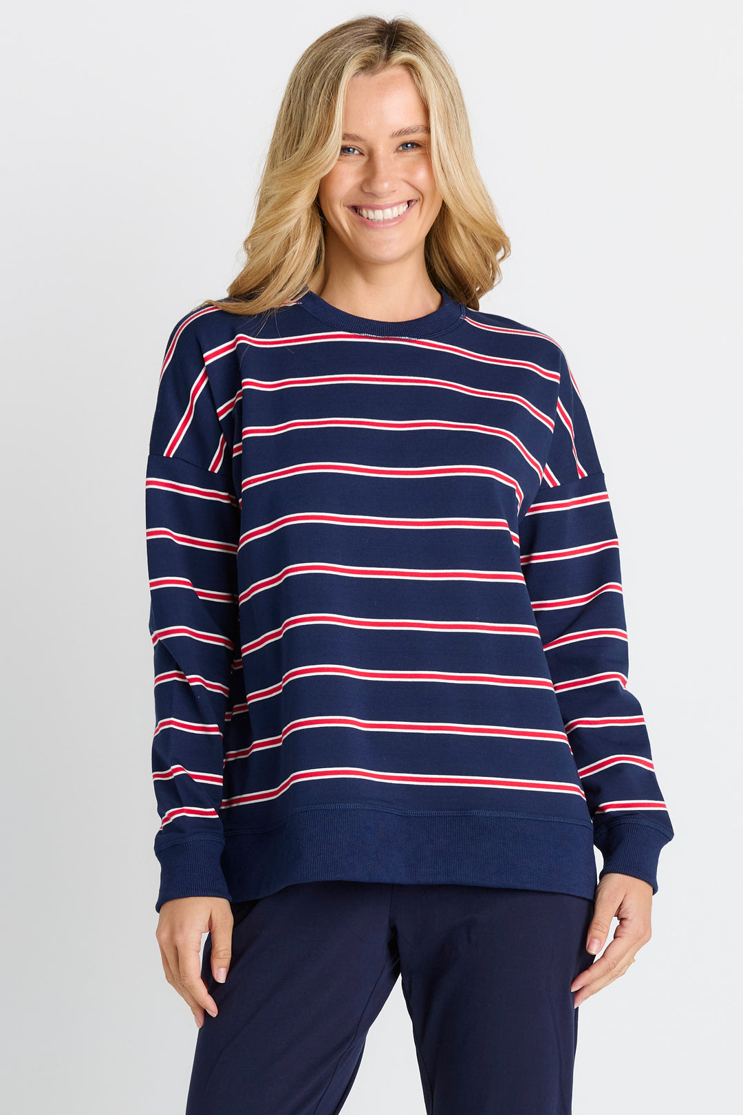 Betty Basics Navy Stripe Ziggy Sweatshirt