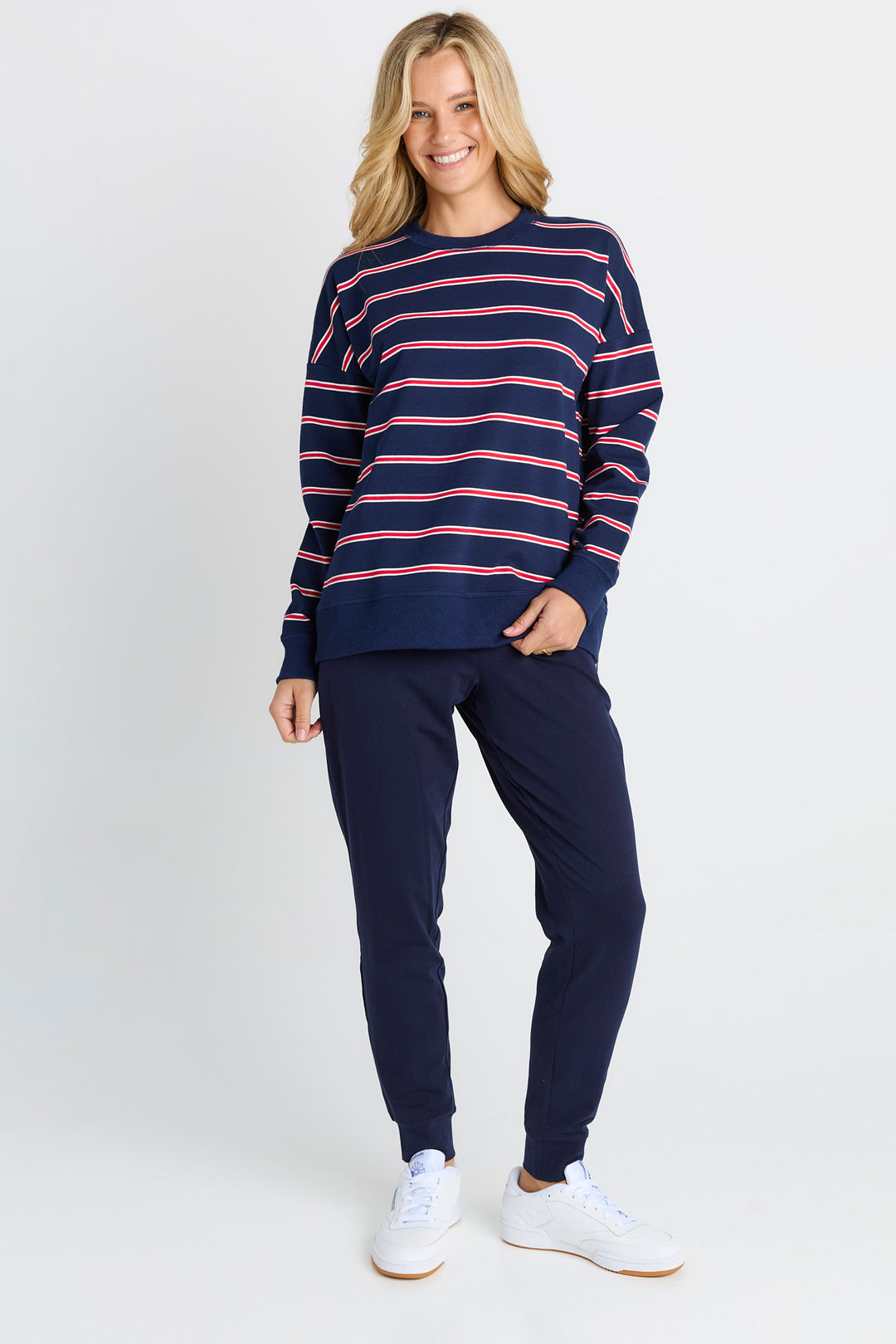 Betty Basics Navy Stripe Ziggy Sweatshirt