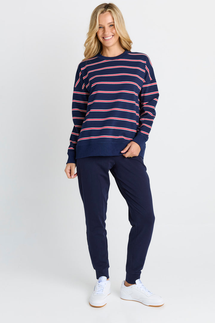 Betty Basics Navy Stripe Ziggy Sweatshirt