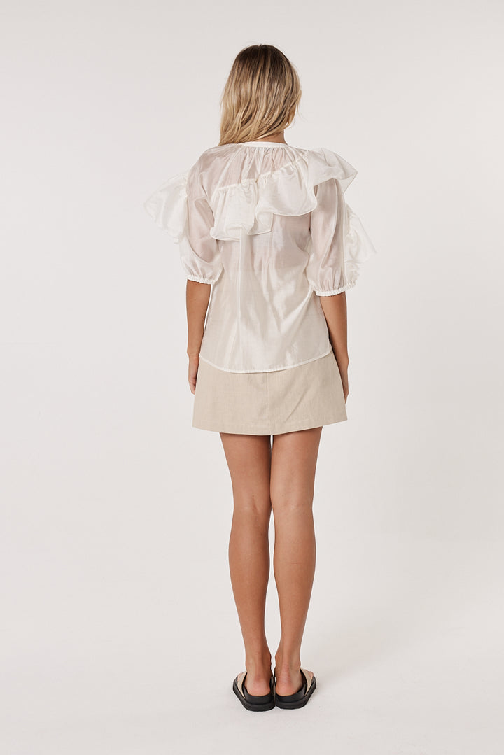 Fate & Becker Ruffled Celeste Blouse