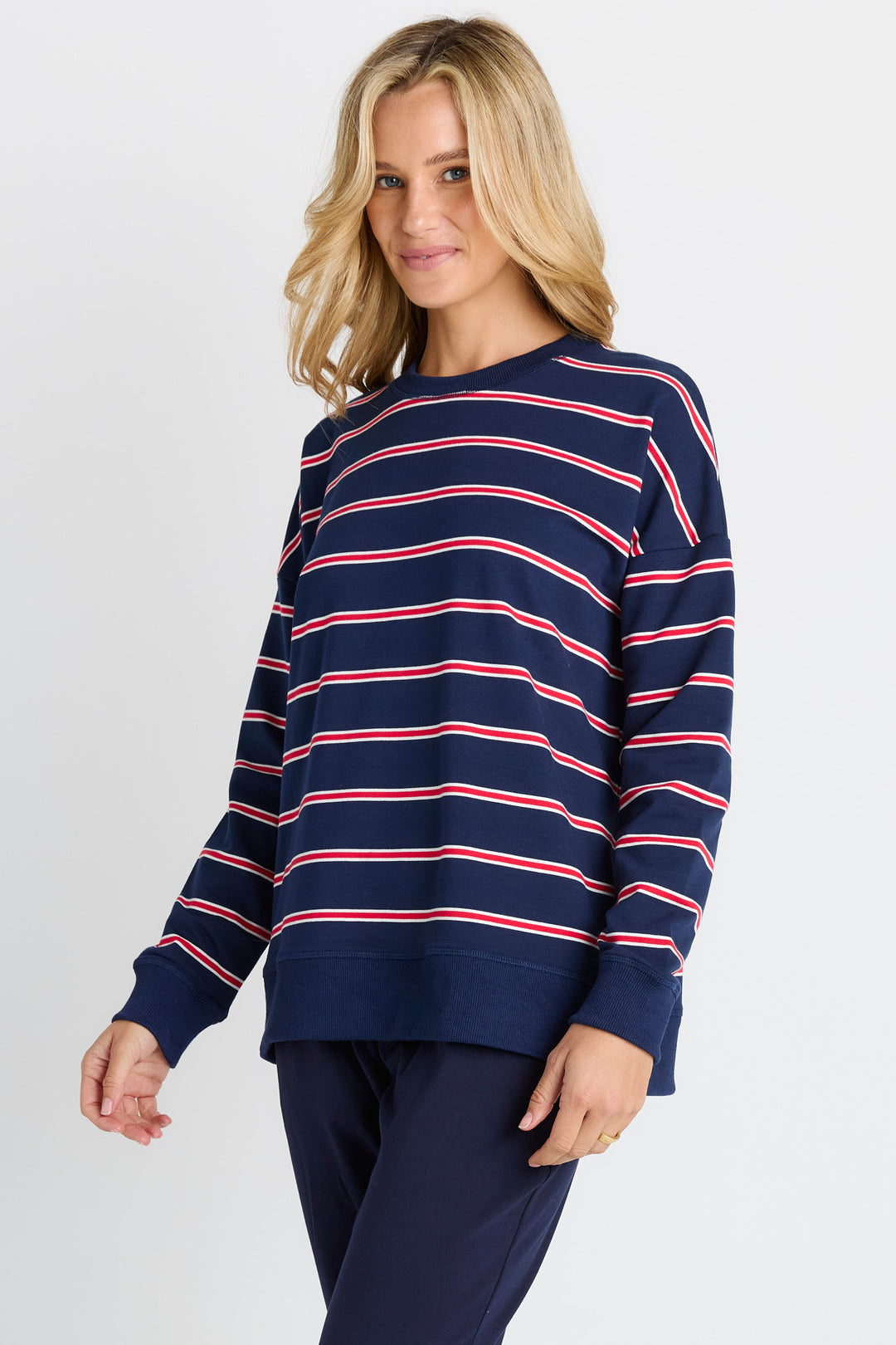 Betty Basics Navy Stripe Ziggy Sweatshirt