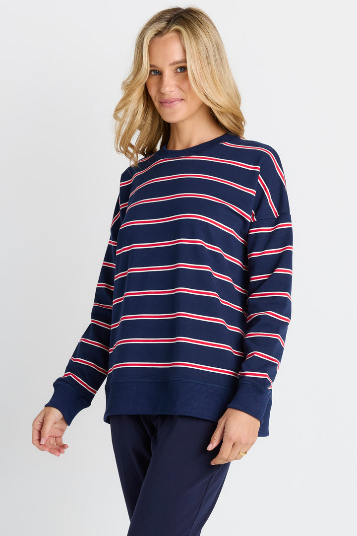 Betty Basics Navy Stripe Ziggy Sweatshirt