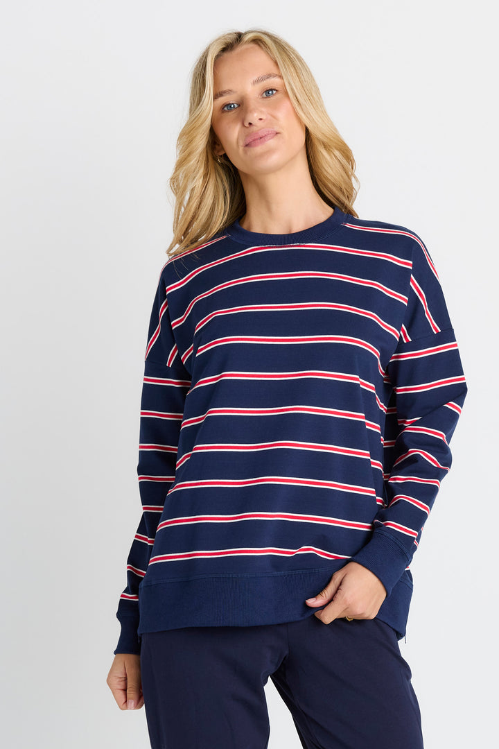 Betty Basics Navy Stripe Ziggy Sweatshirt