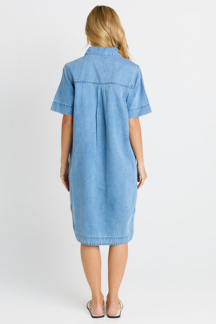 Betty Basics Mid Blue Dawson Denim Dress