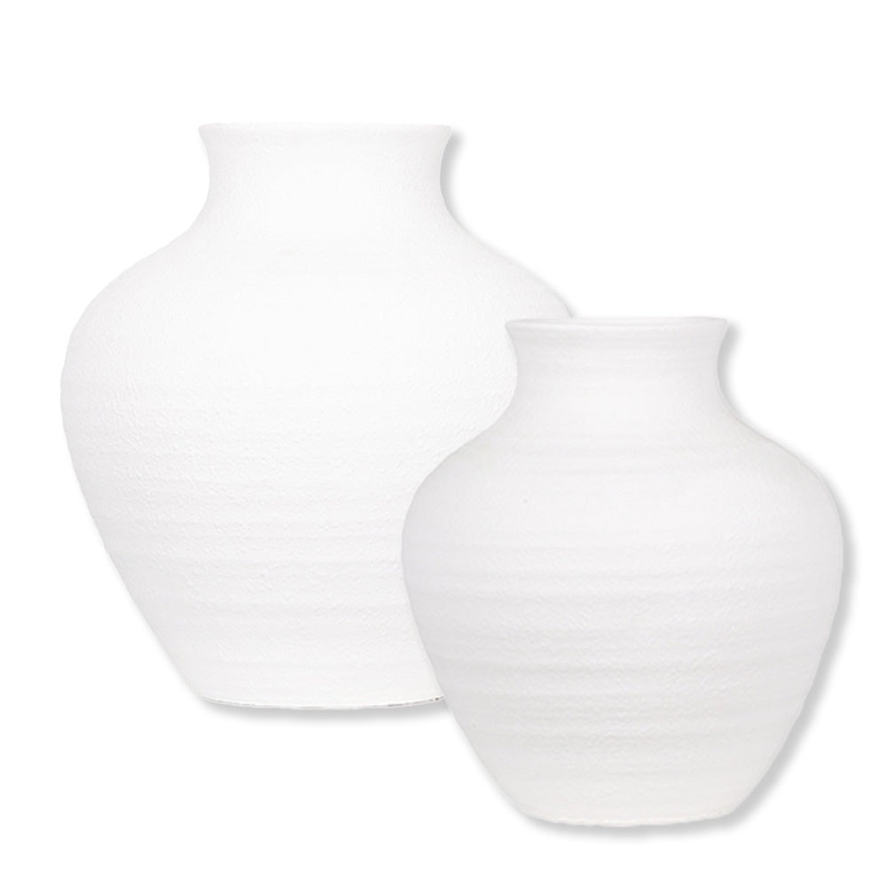 Rustic White Urn Vase