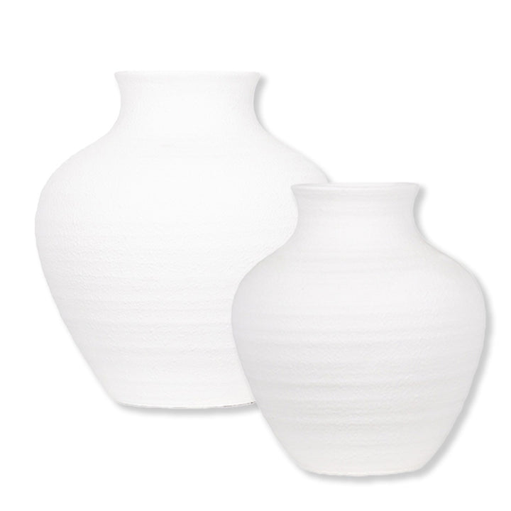 Rustic White Urn Vase