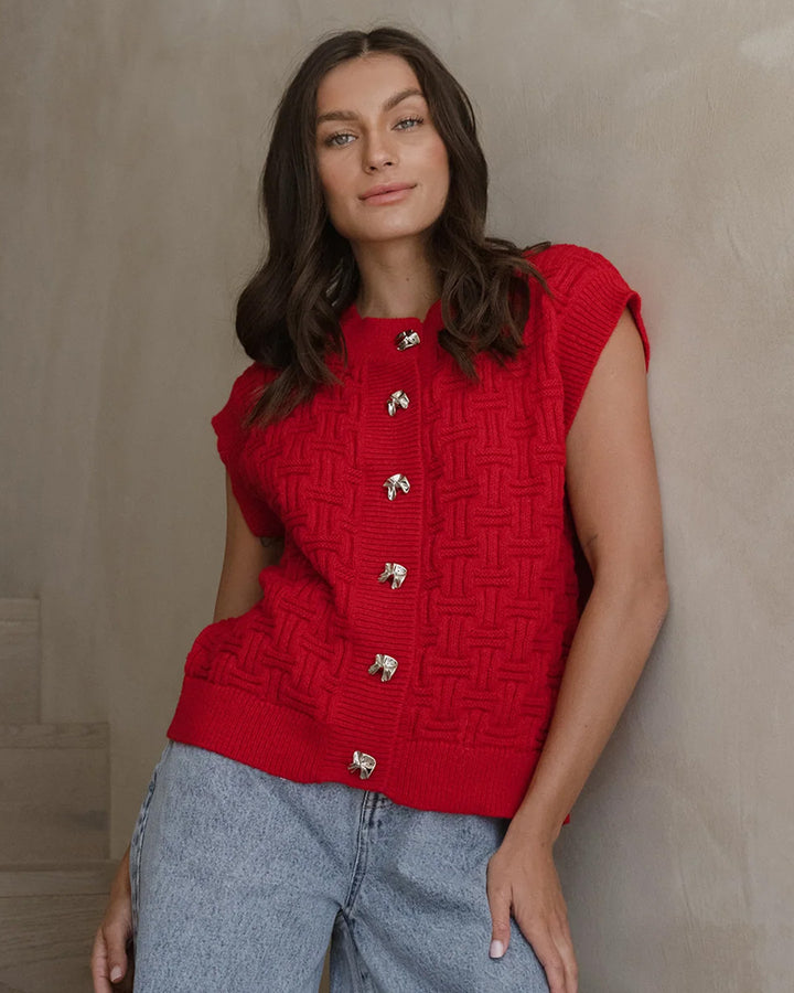 RED ZADIE VEST