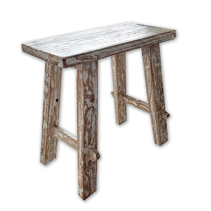 White Wash Rustic Stool