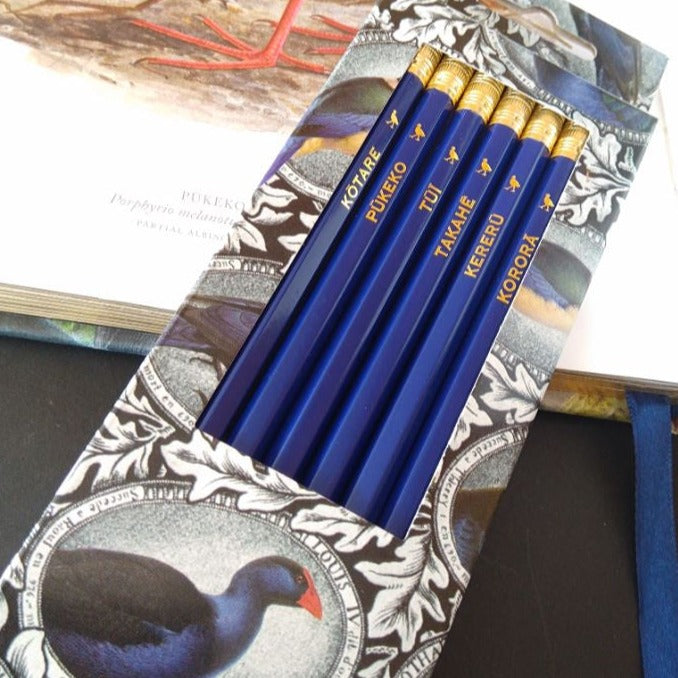 NZ NATIVE BIRDS 6PK PENCILS - RAPT ONLINE