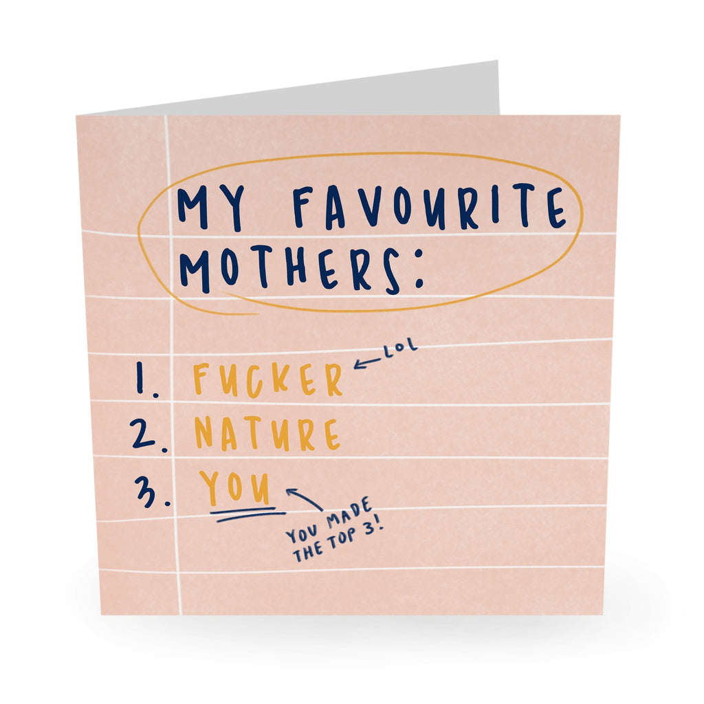 MY FAVOURITE MOTHERS CARD