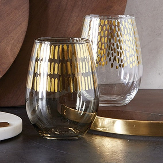 40% OFF | GREY & GOLD STEMLESS WINE GLASS - RAPT ONLINE