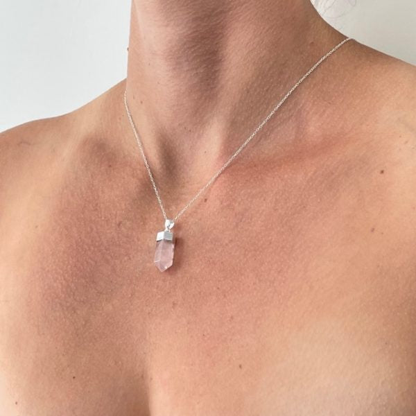 ROSE QUARTZ POLISHED POINT PENDANT - RAPT ONLINE