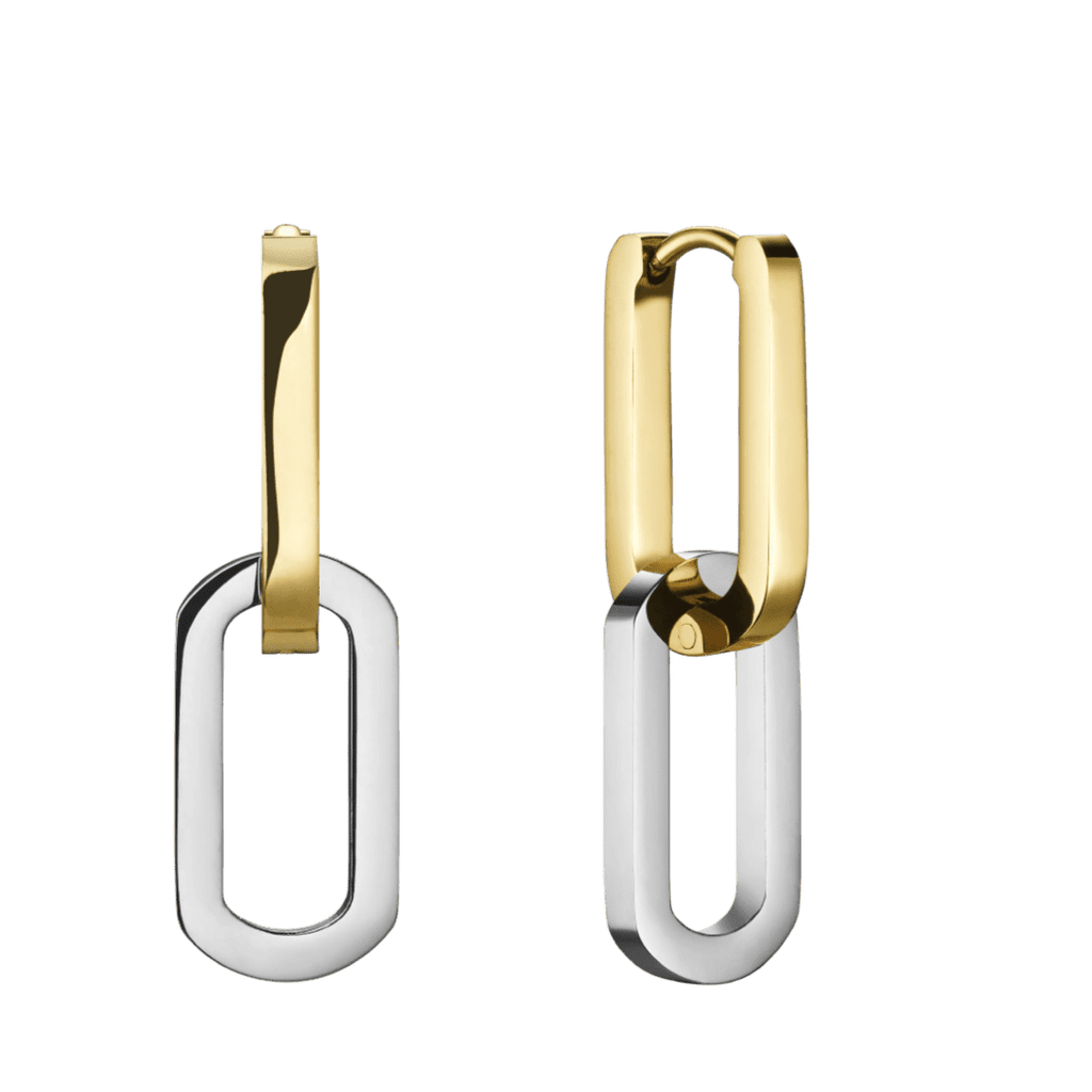 GOLD DUOTONE LINK HOOPS