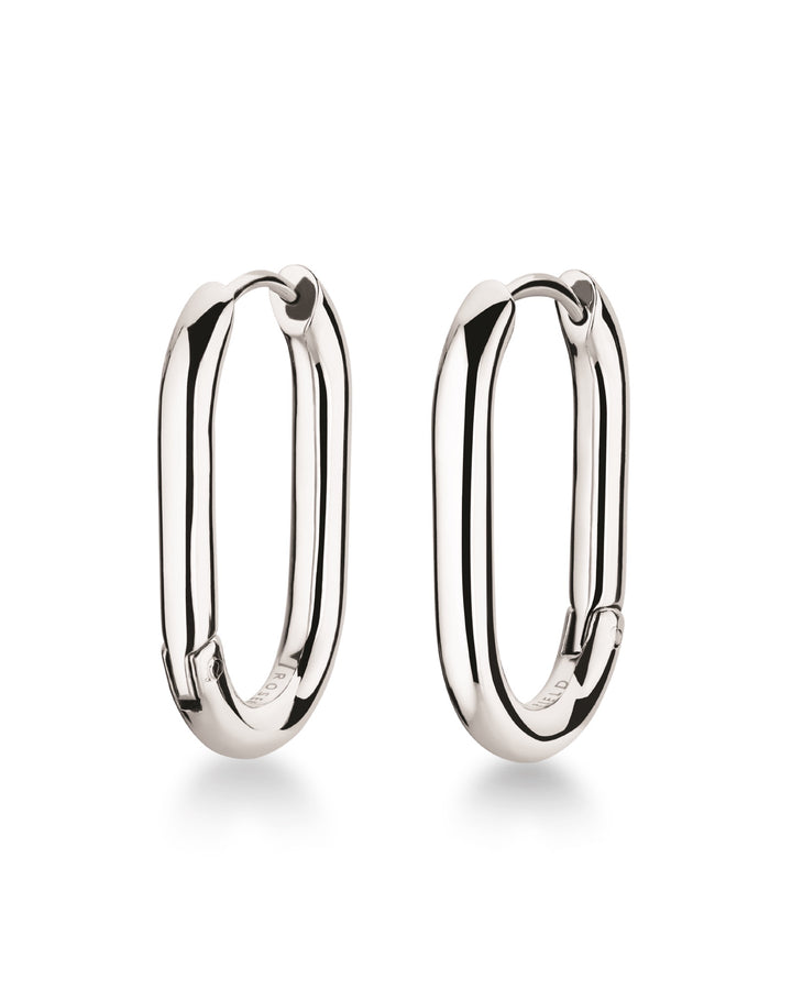 SILVER LARGE OVAL HOOPS - RAPT ONLINE