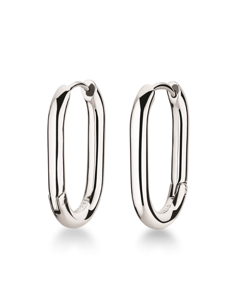 SILVER LARGE OVAL HOOPS