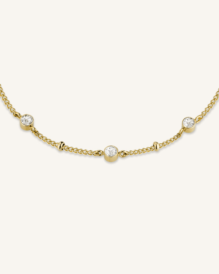 GOLD TRIPLE CRYSTAL DOT BRACELET - RAPT ONLINE