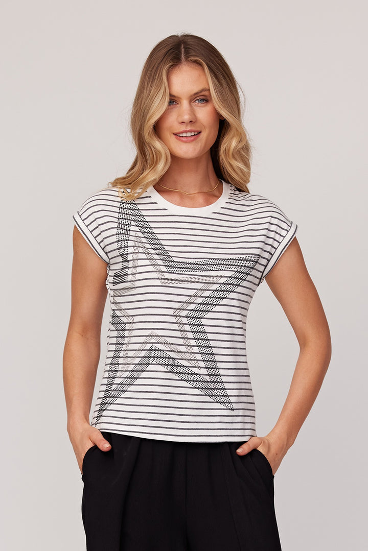 50% OFF | GREY JINNY STAR TEE - RAPT ONLINE