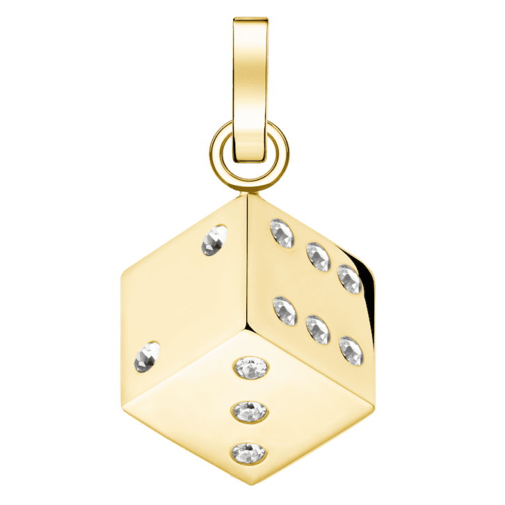GOLD LUCKY SYMBOL DICE CHARM