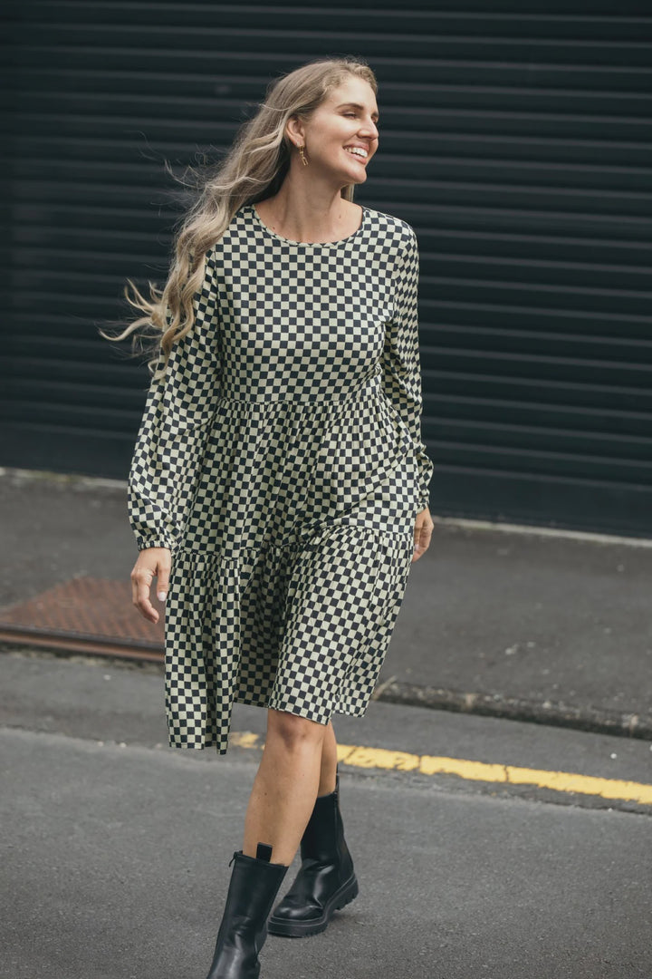 50% OFF | CHECKS DYLAN DRESS - RAPT ONLINE