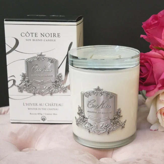 450G CRYSTAL LID WINTER CHATEAU CANDLE