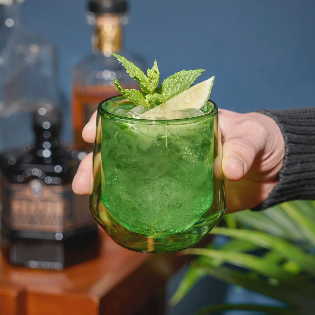 GREEN DOUBLE WALLED AURORA GLASSES - RAPT ONLINE