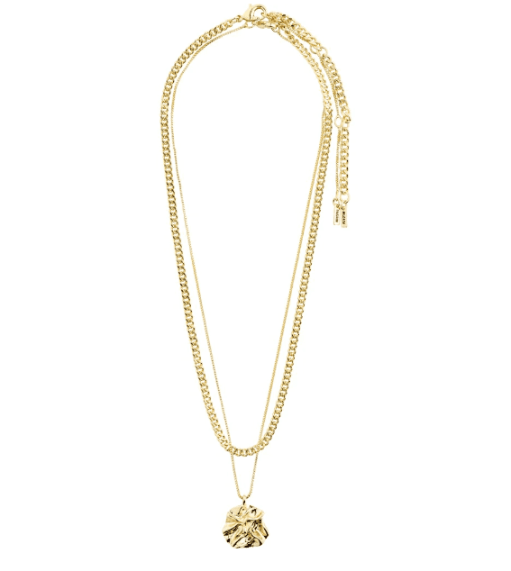 GOLD WILLPOWER CURB CHAIN AND COIN NECKLACE